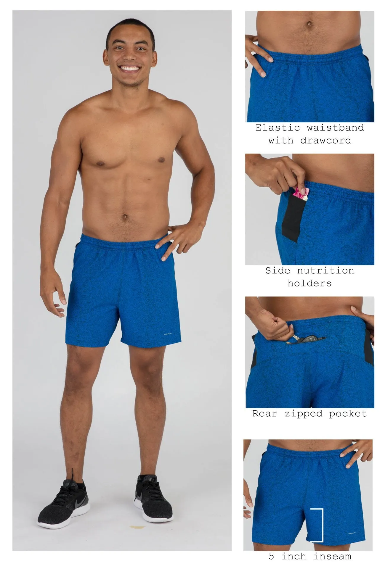 Men's 2-N-1 5 Inch Ultra Running Shorts- CYPHER ELECTRIC