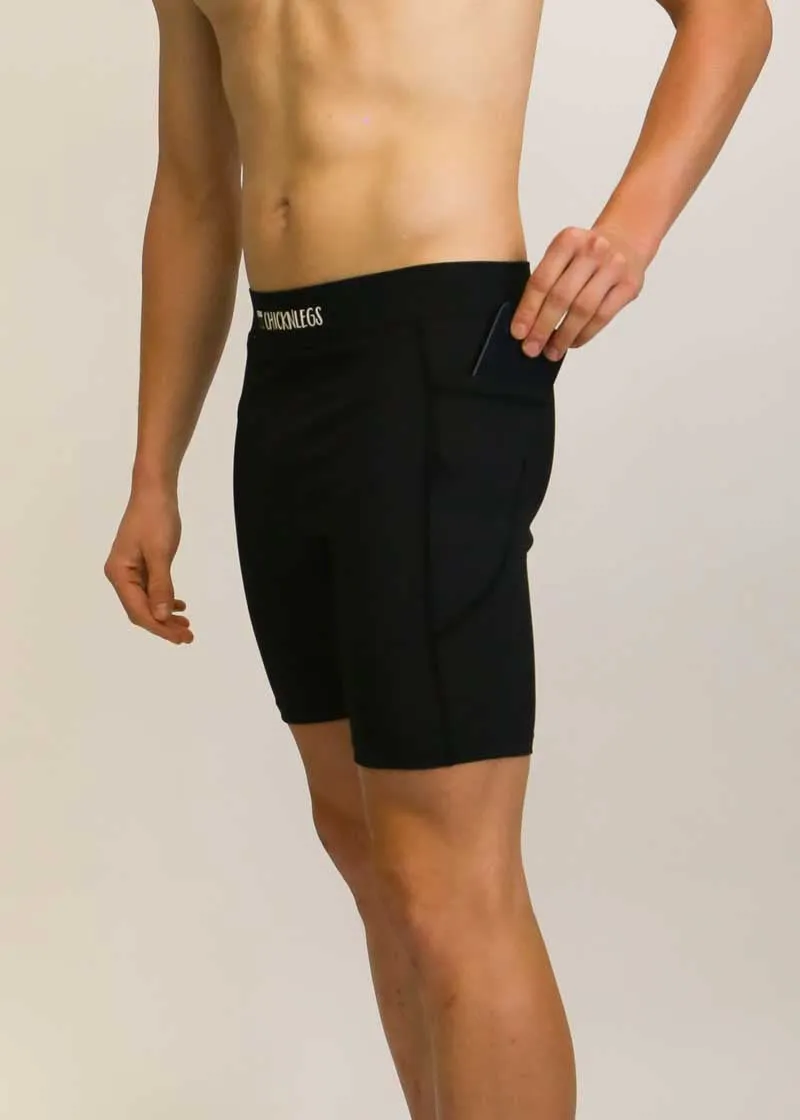 Men's Black 8" Half Tights