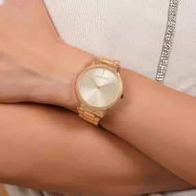 Midnight All Rosegold Metallic Strap Watch