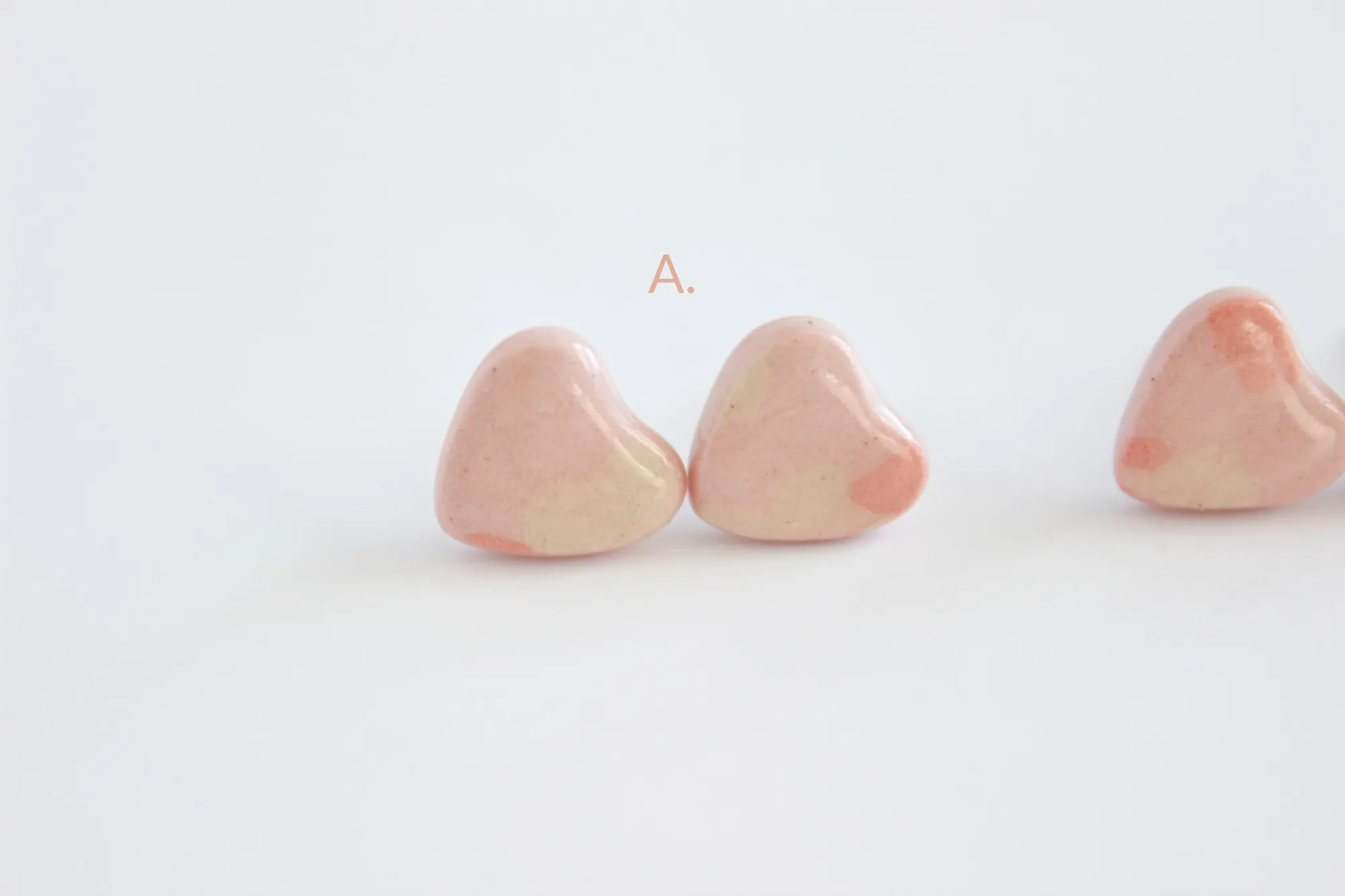 Mini Pink Terrazzo Heart Stud Earrings