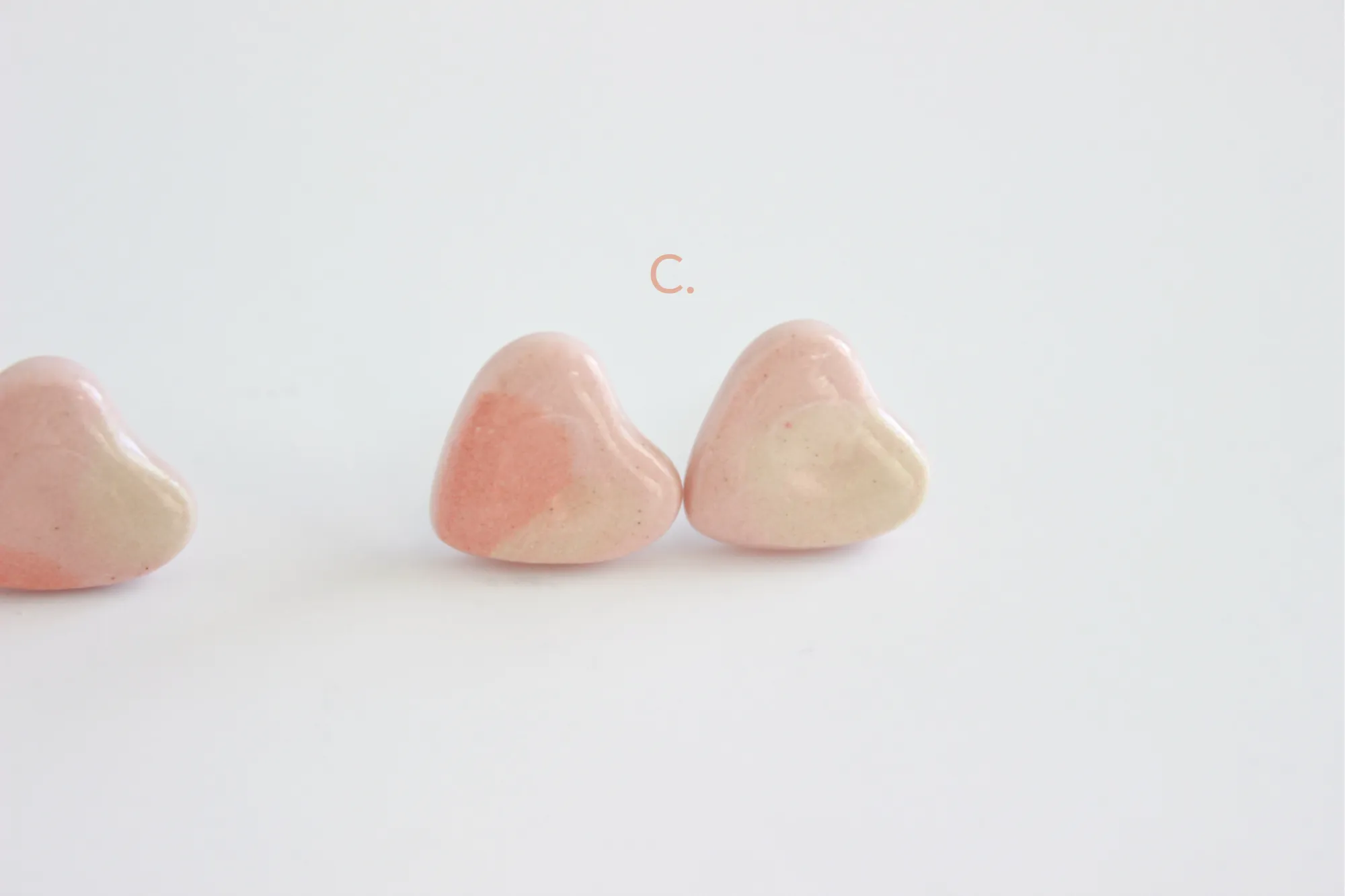 Mini Pink Terrazzo Heart Stud Earrings