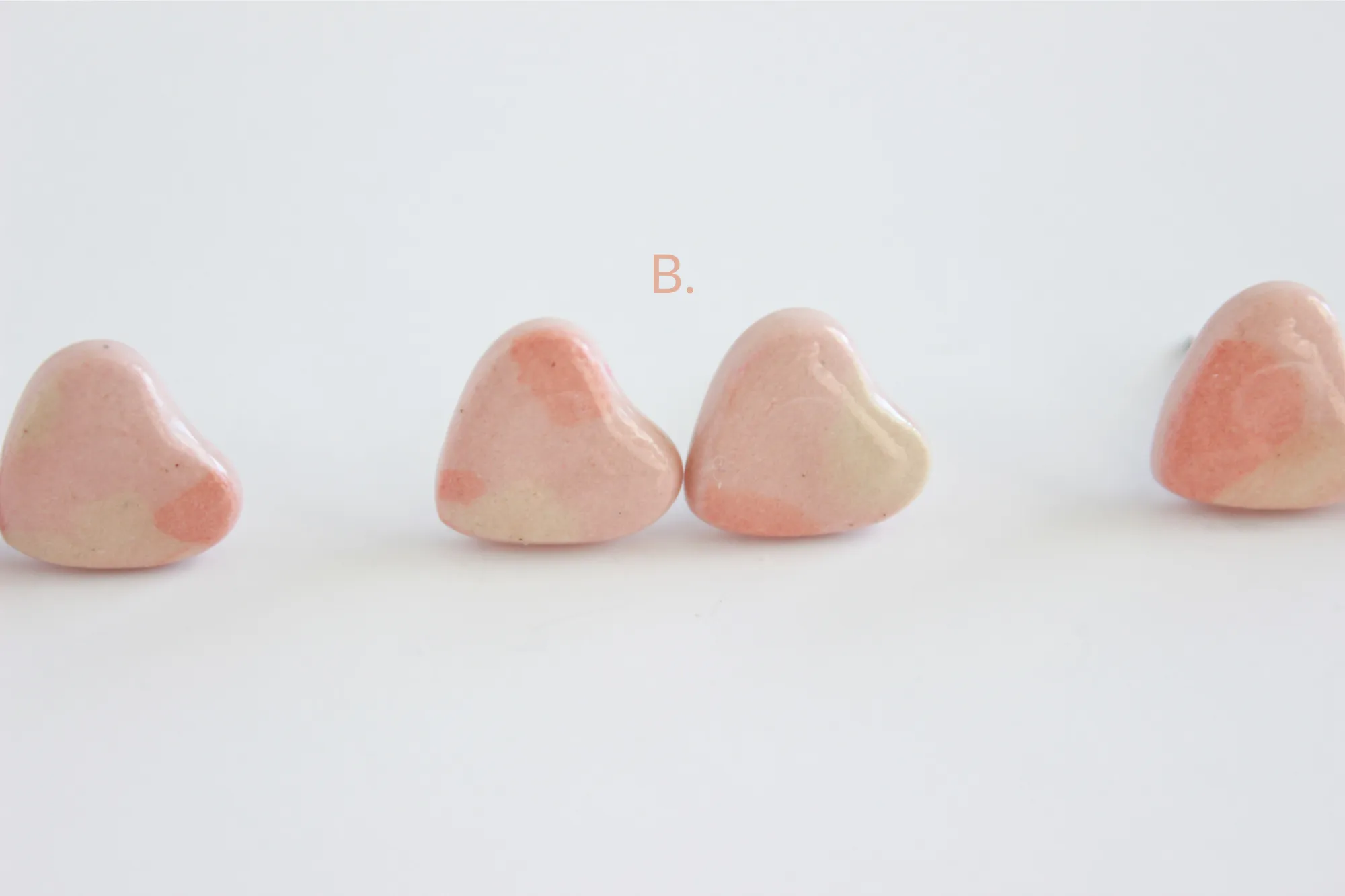 Mini Pink Terrazzo Heart Stud Earrings