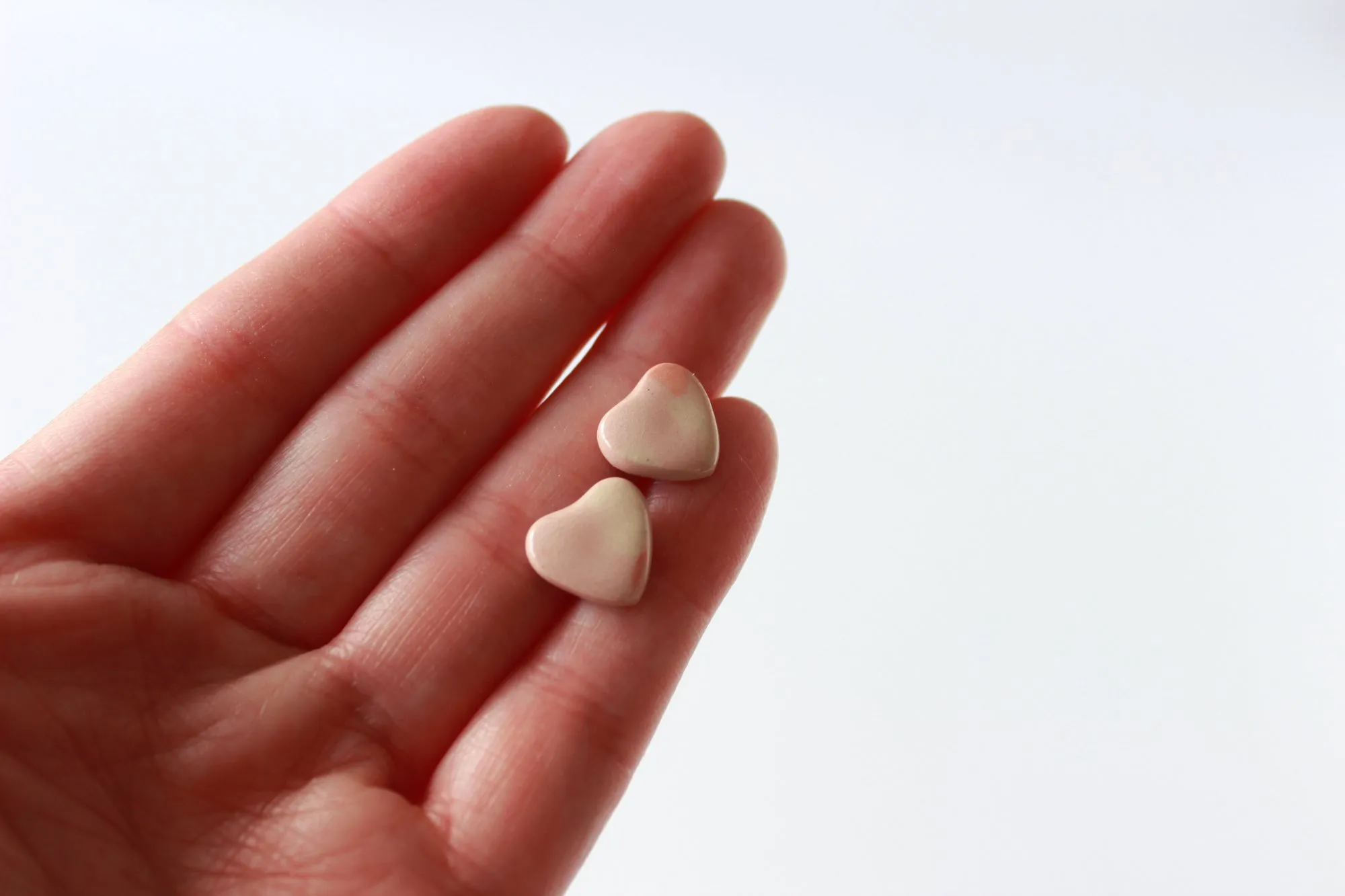 Mini Pink Terrazzo Heart Stud Earrings