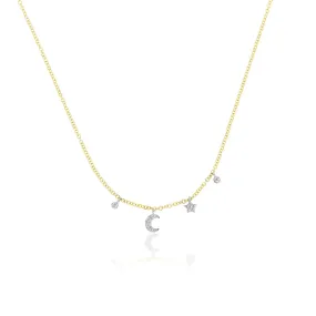 Moon and Star Charm Necklace