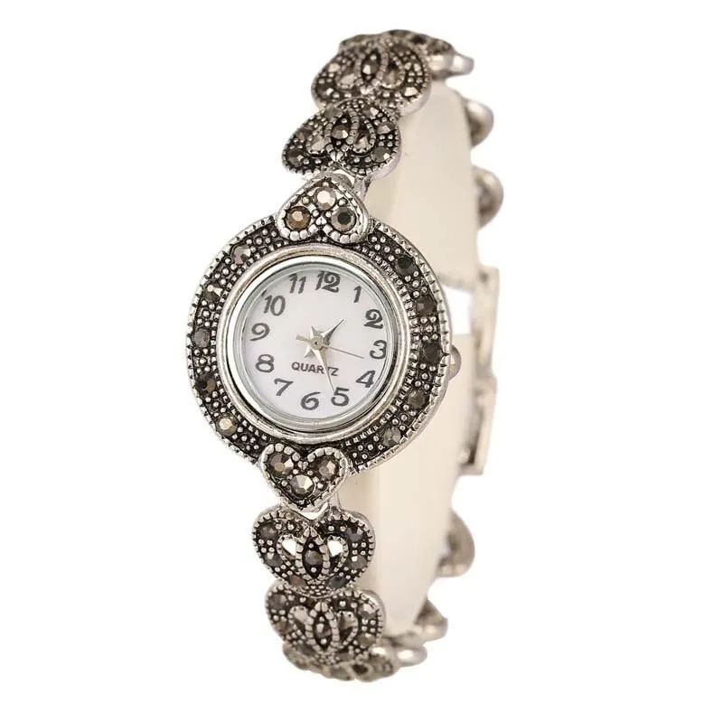 New Luxury Vintage Flower Pattern Bracelet Watch