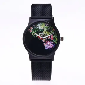 new Women Fashion Silicone Band Analog Quartz Wrist Watch