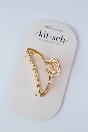 Open Shape Claw Clip, Gold | Kitsch