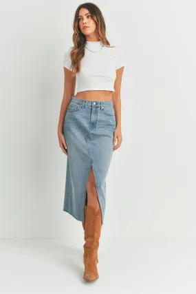 Open Slit Midi Skirt