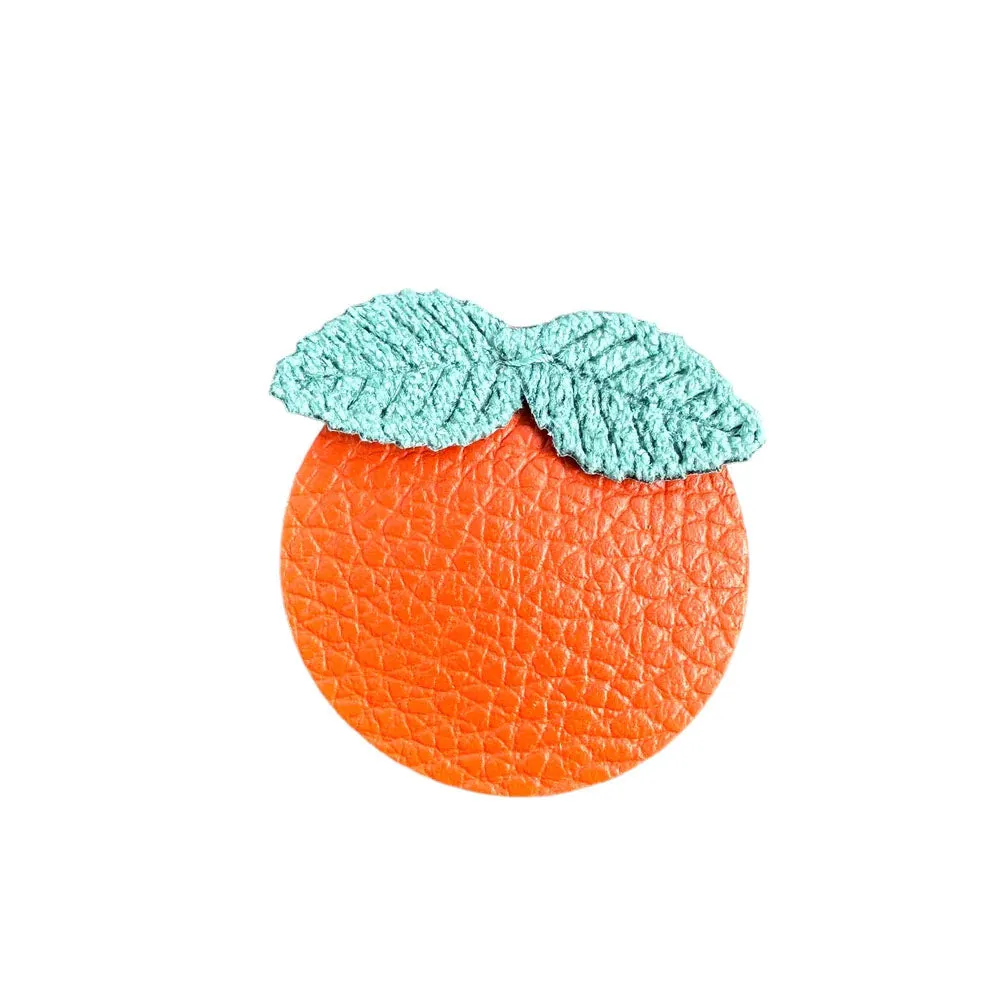 Orange Leather Hair Clip