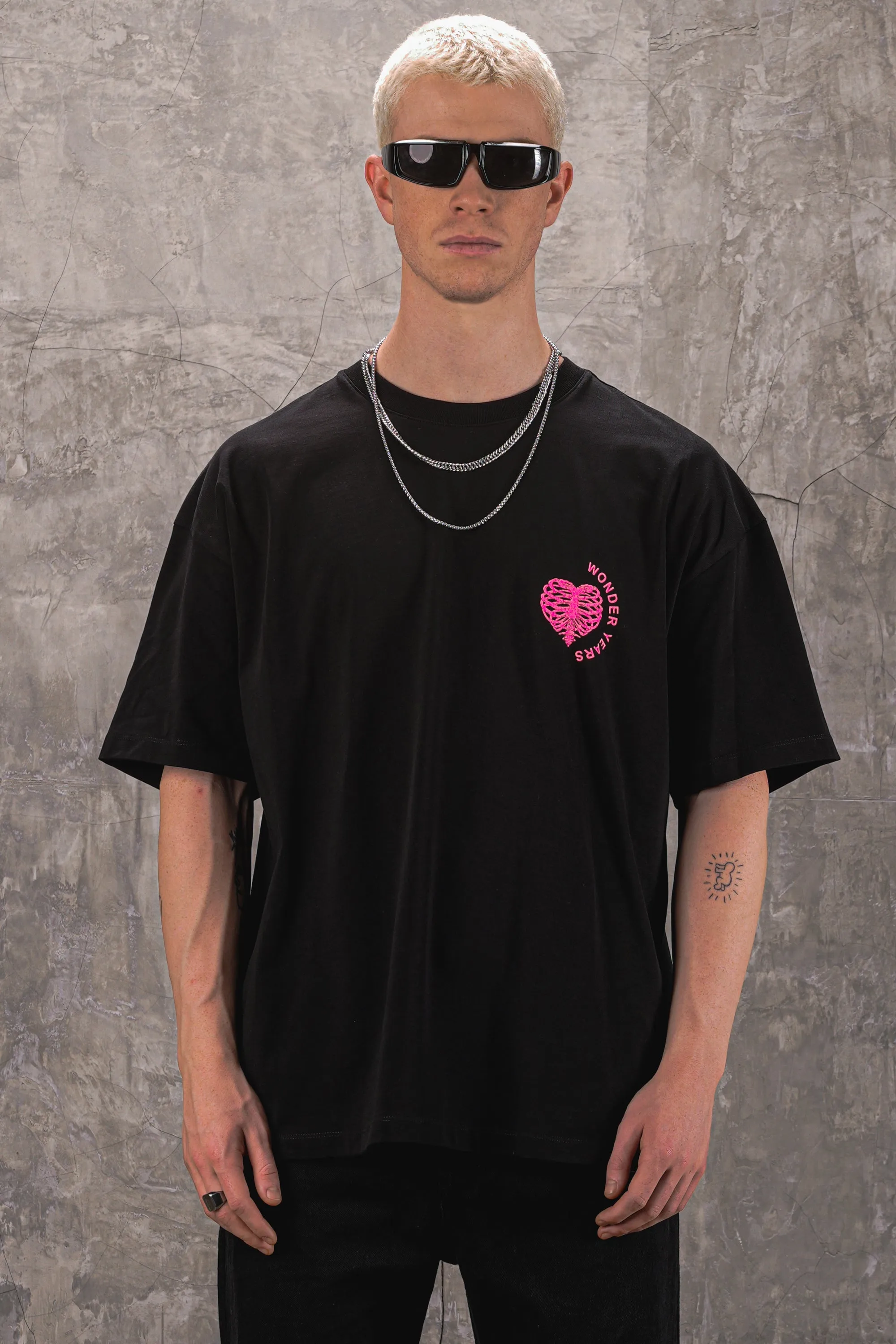 Out A Time 240GSM Oversized Tee - Black