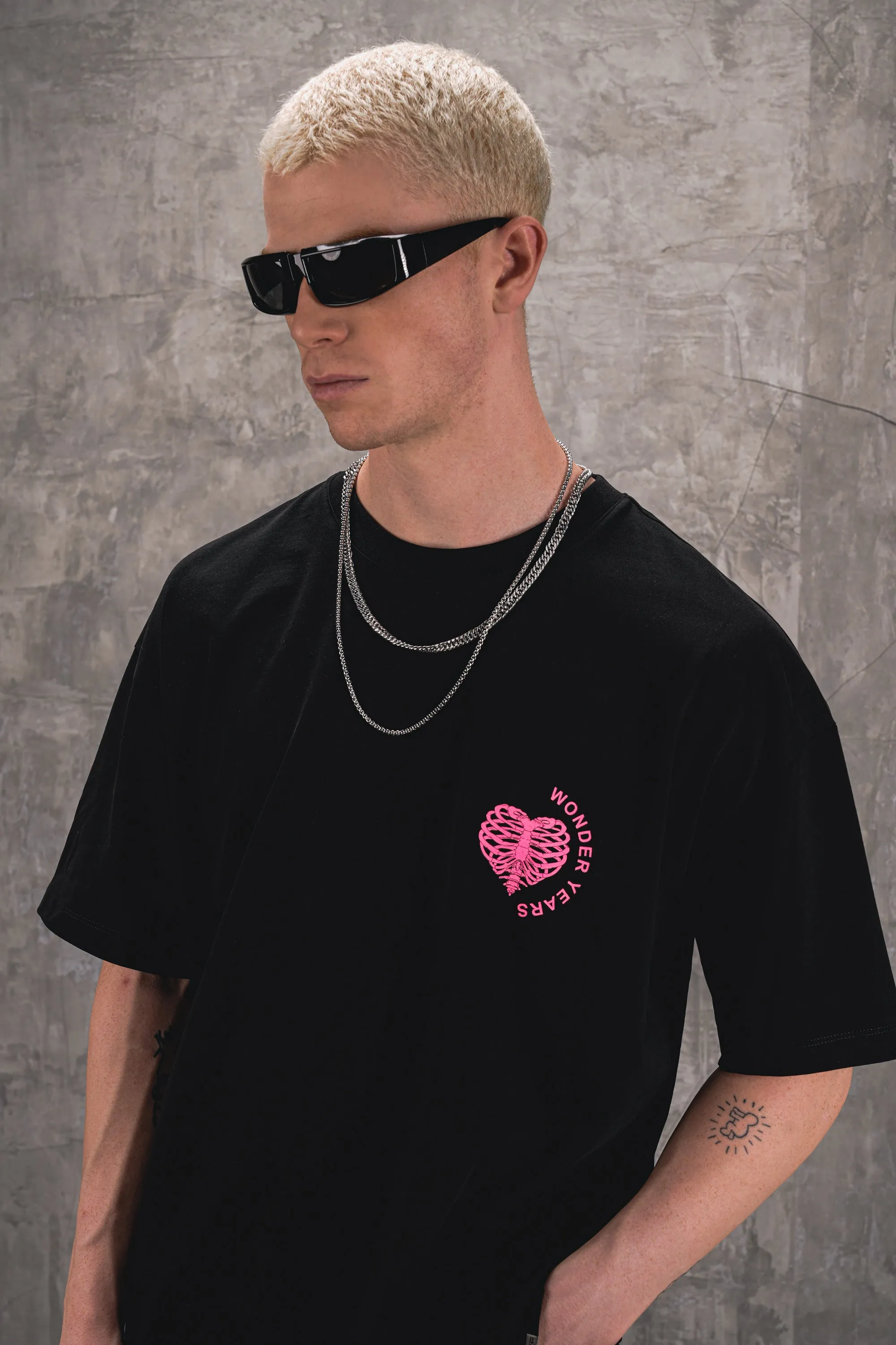 Out A Time 240GSM Oversized Tee - Black