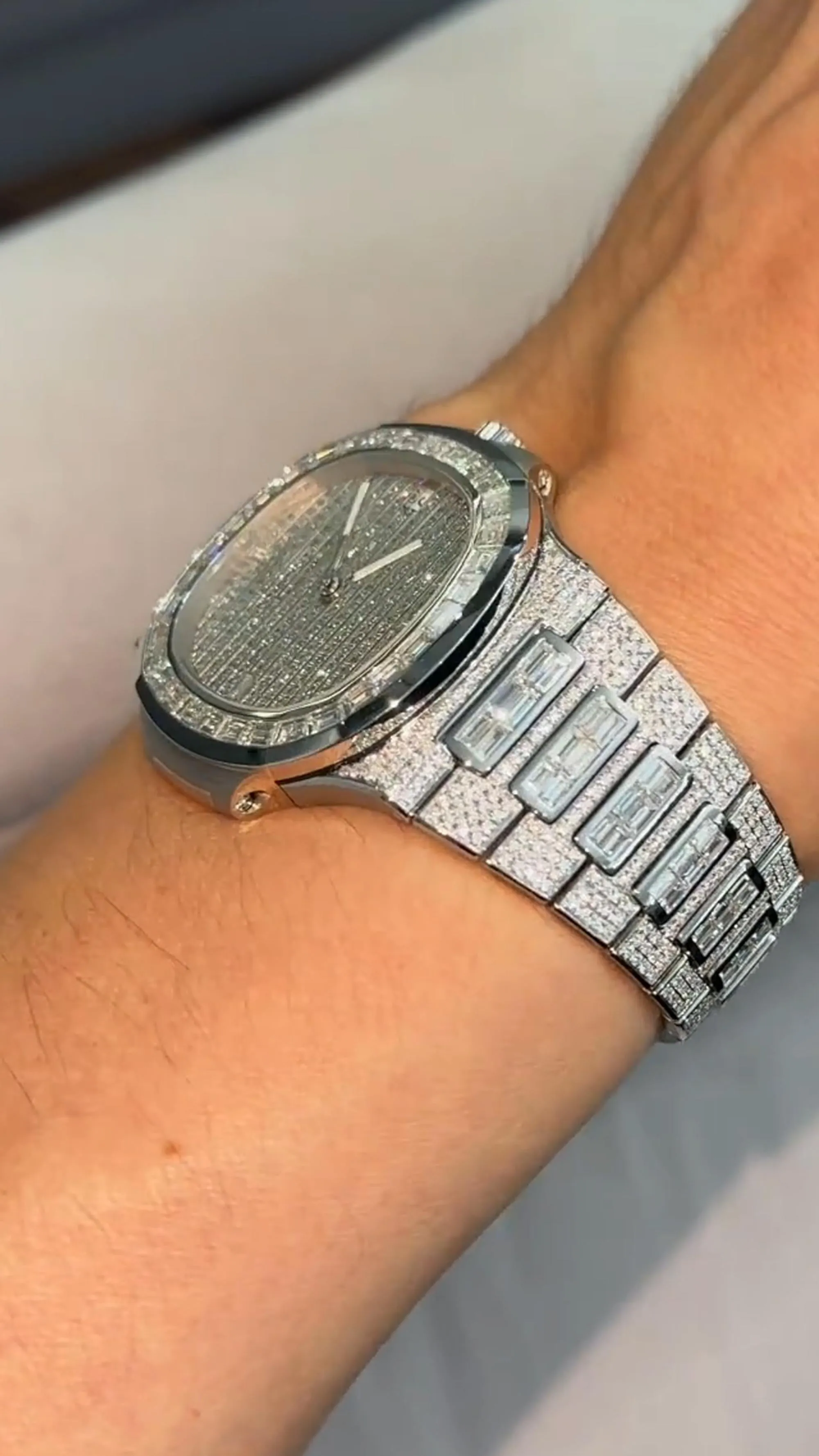 Patek philippe Moissanite Diamond Watch w 45