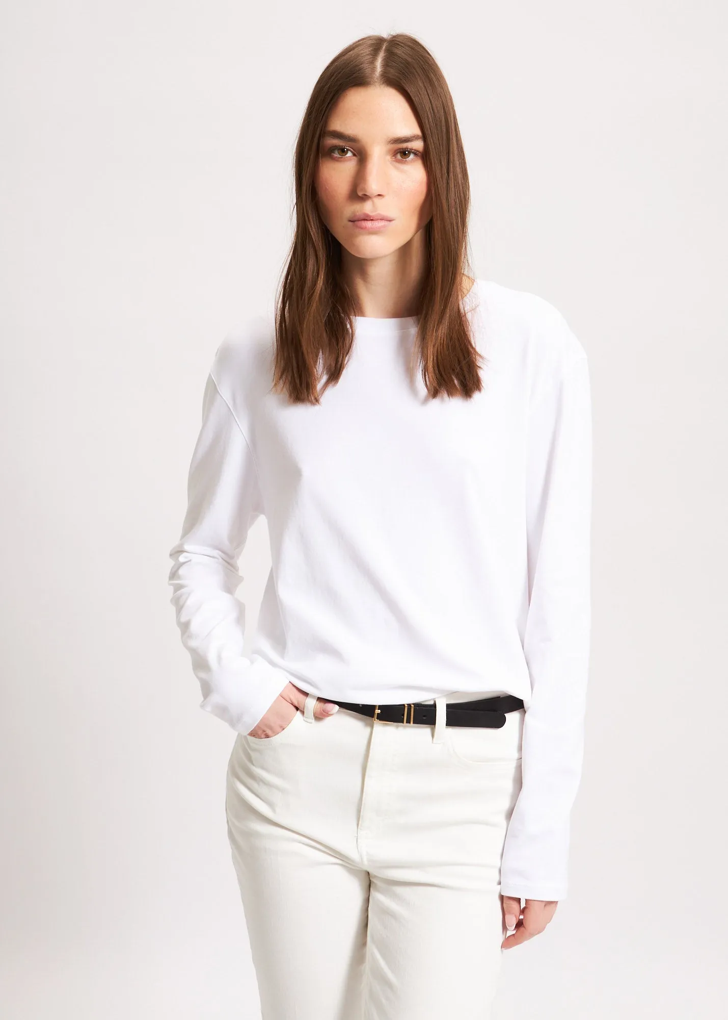 PIMA COTTON STRETCH BOYFRIEND LONG SLEEVE