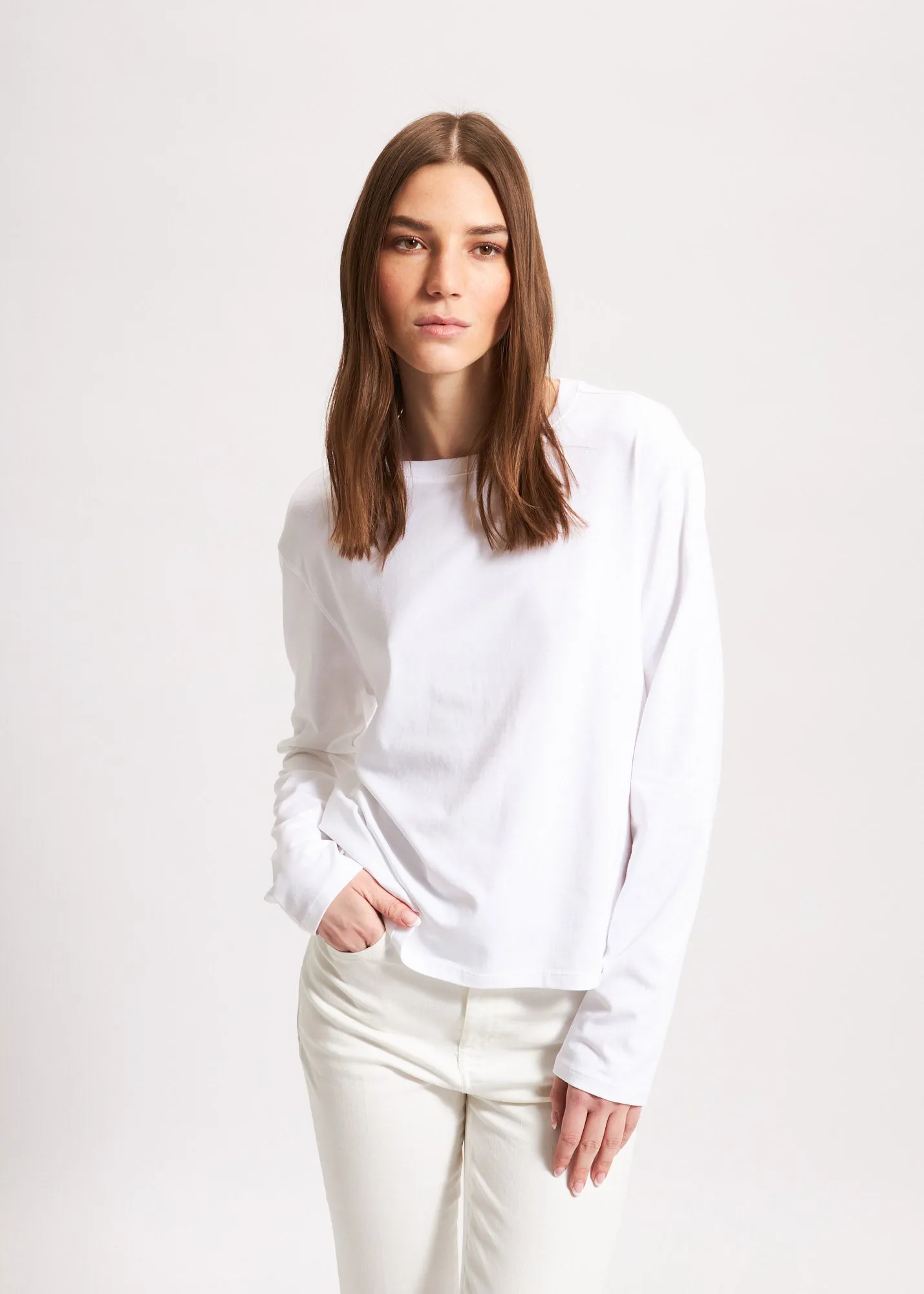 PIMA COTTON STRETCH BOYFRIEND LONG SLEEVE