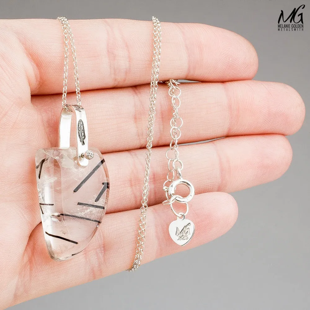 Pinned Tourmalated Quartz Necklace