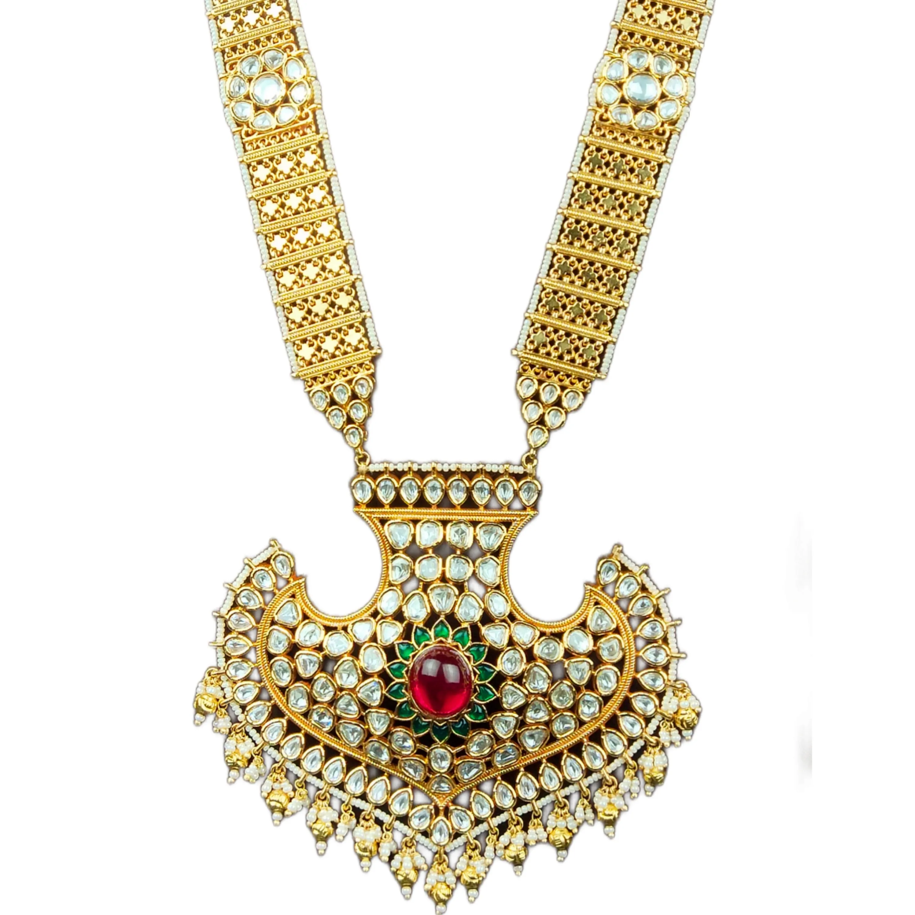 Polki Long Necklace Set For Groom By Asp Fashion Jewellery