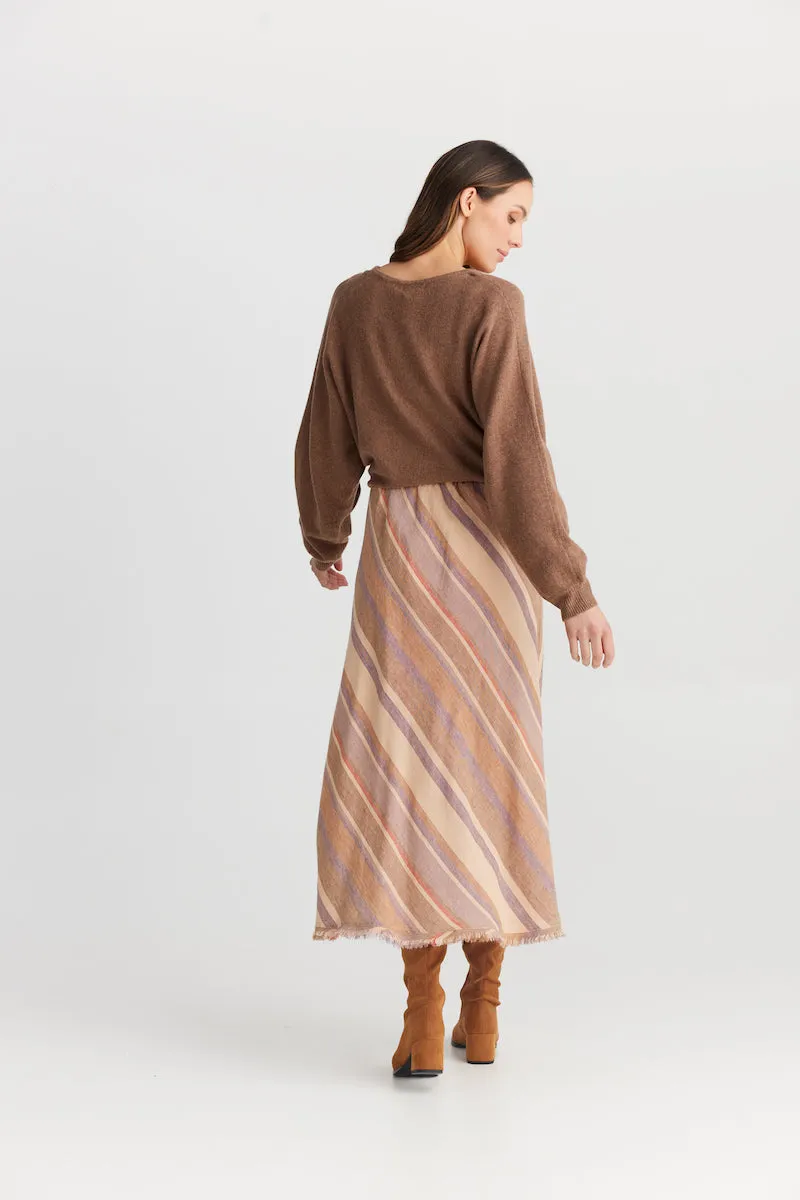 Sicily Skirt, Santal Stripe