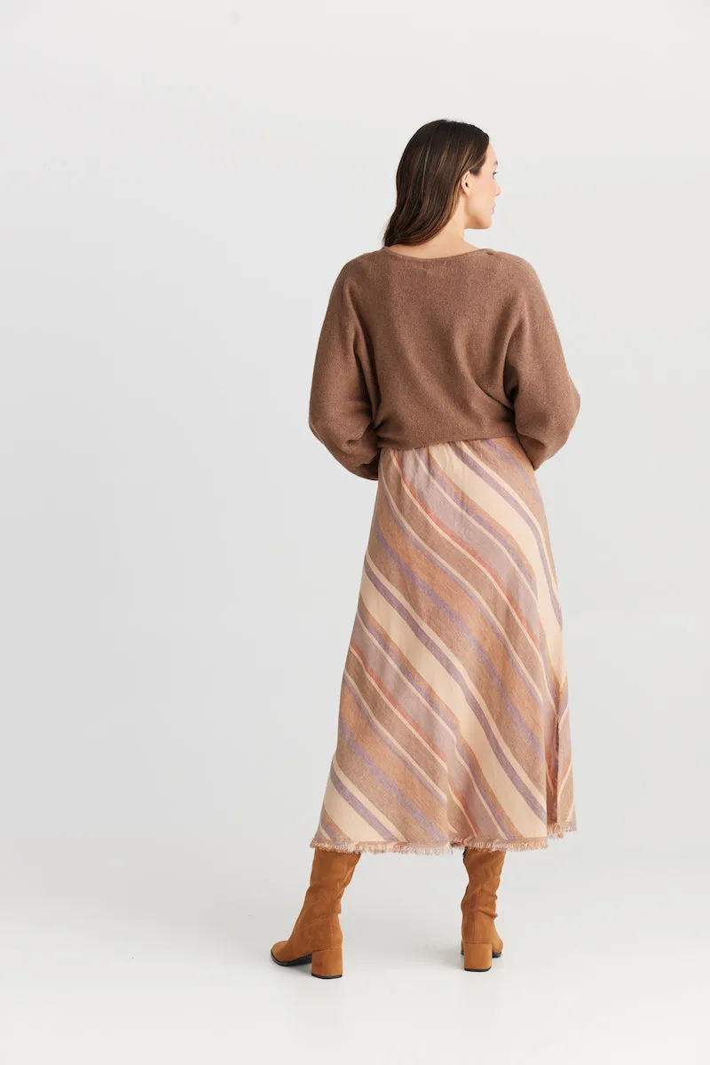 Sicily Skirt, Santal Stripe