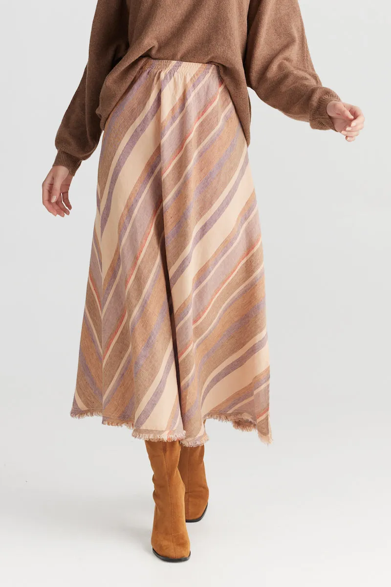 Sicily Skirt, Santal Stripe