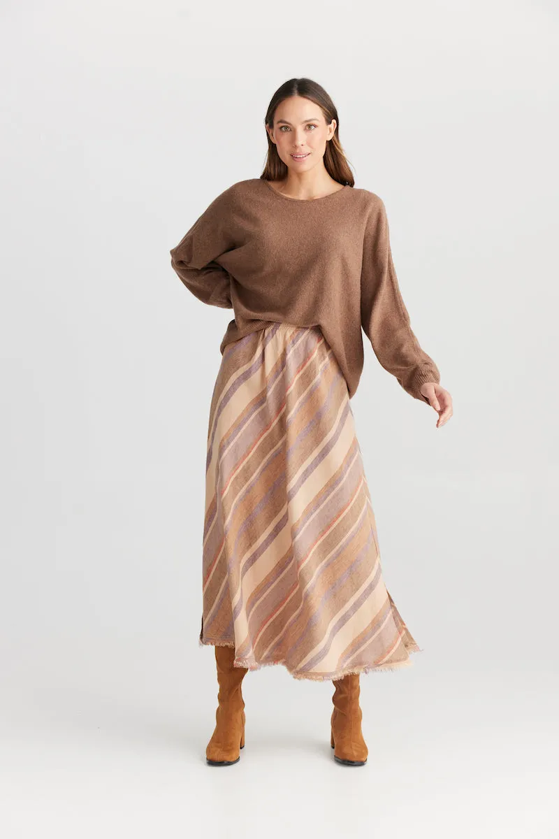 Sicily Skirt, Santal Stripe