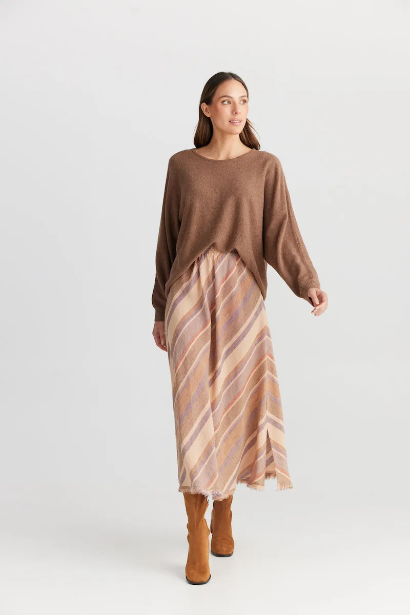 Sicily Skirt, Santal Stripe