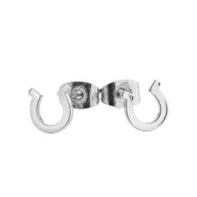 Silver Horseshoe Stud Earrings