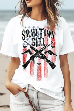 Small Town Girl American Flag with Guns Unisex T-Shirt