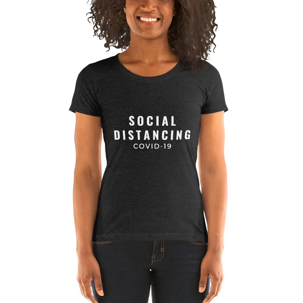 Social Distancing Dark Ladies' short sleeve t-shirt