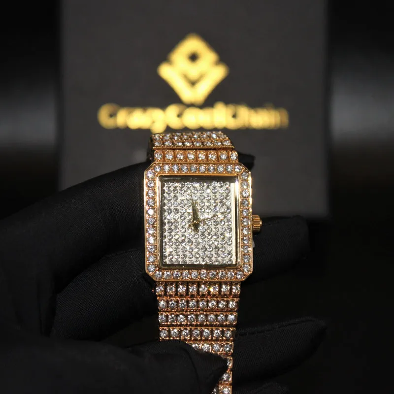 Square Dial CZ Diamond Watch