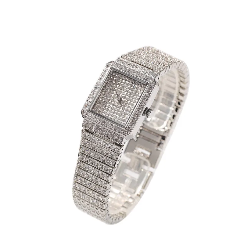 Square Dial CZ Diamond Watch