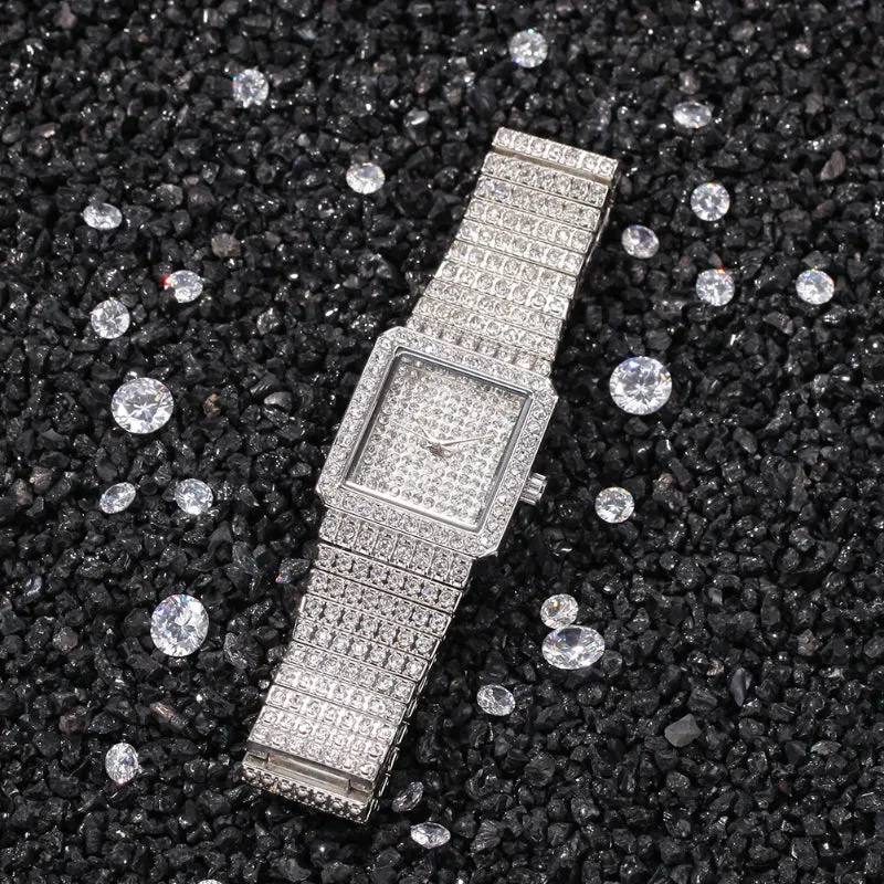 Square Dial CZ Diamond Watch