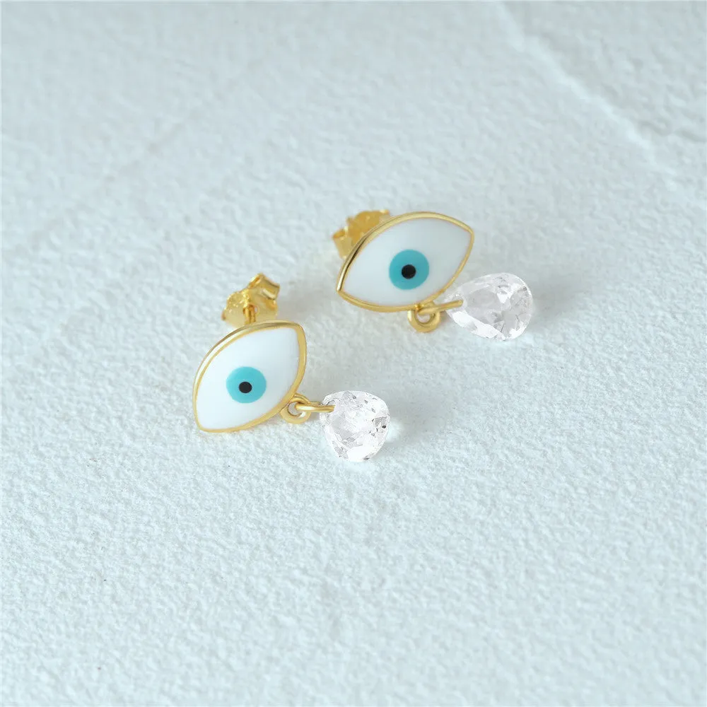 Sterling Silver Funny Eye Drop Earrings