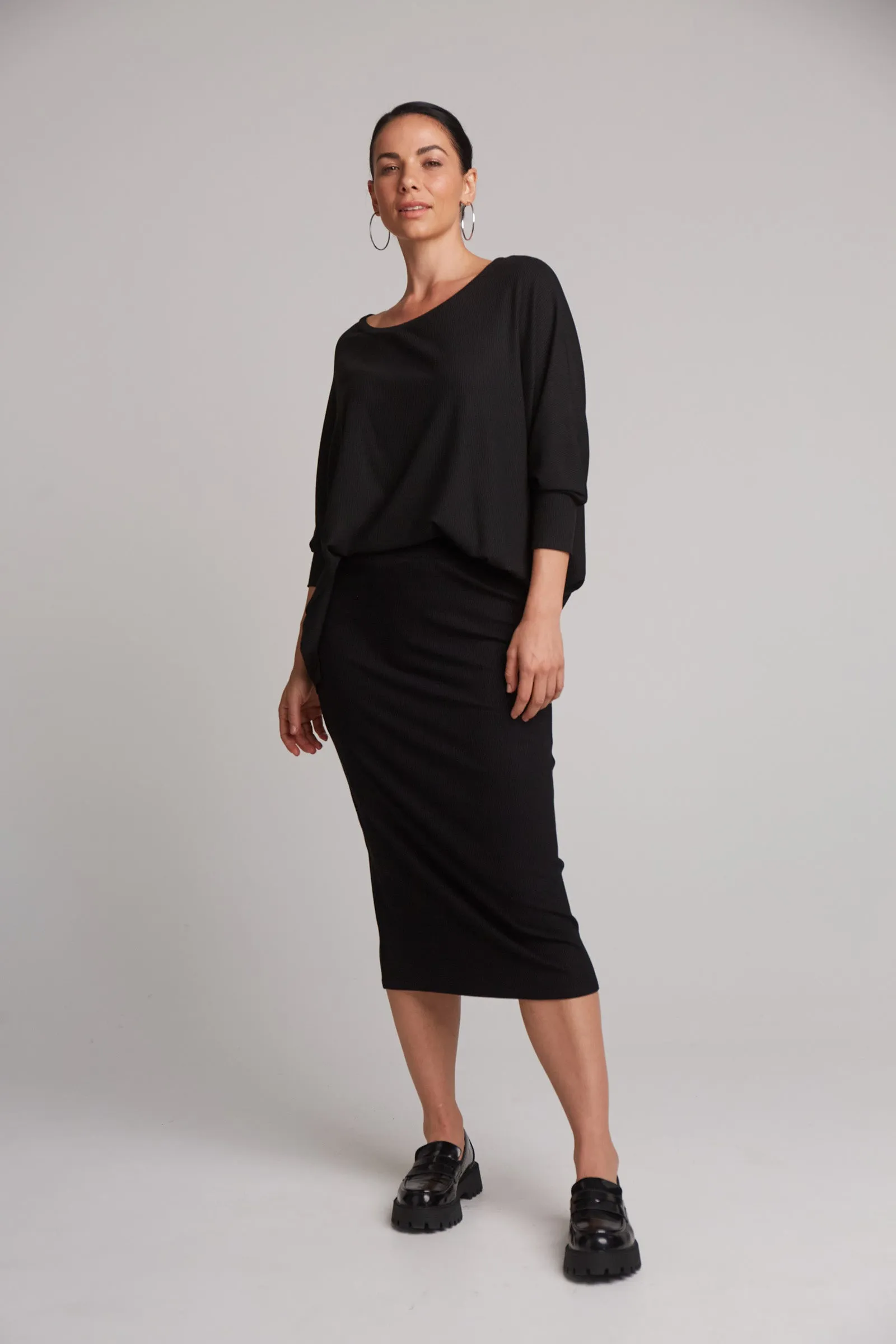 Studio Jersey Top - Rib Black