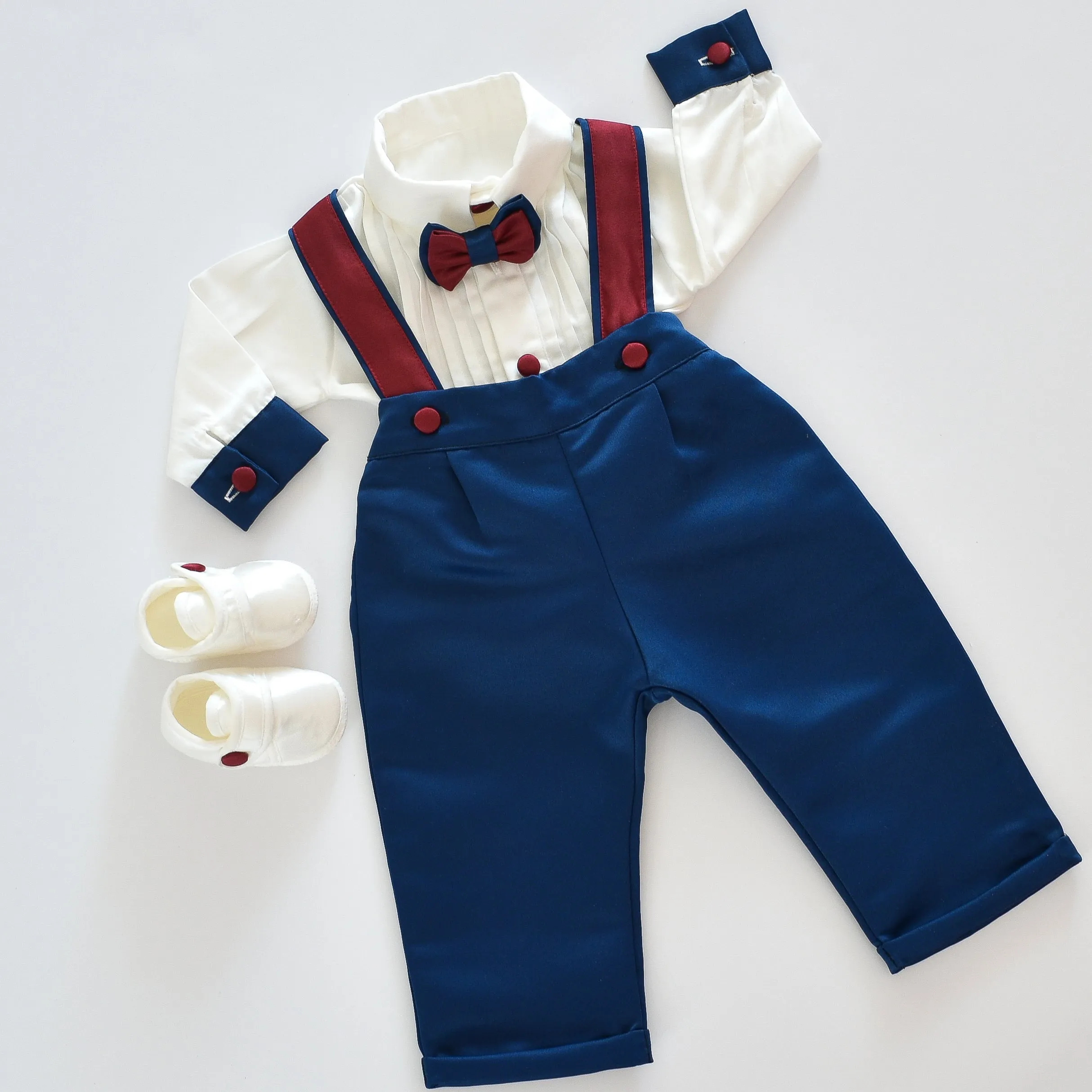 Suspenders Boy Set (Navy Blue)