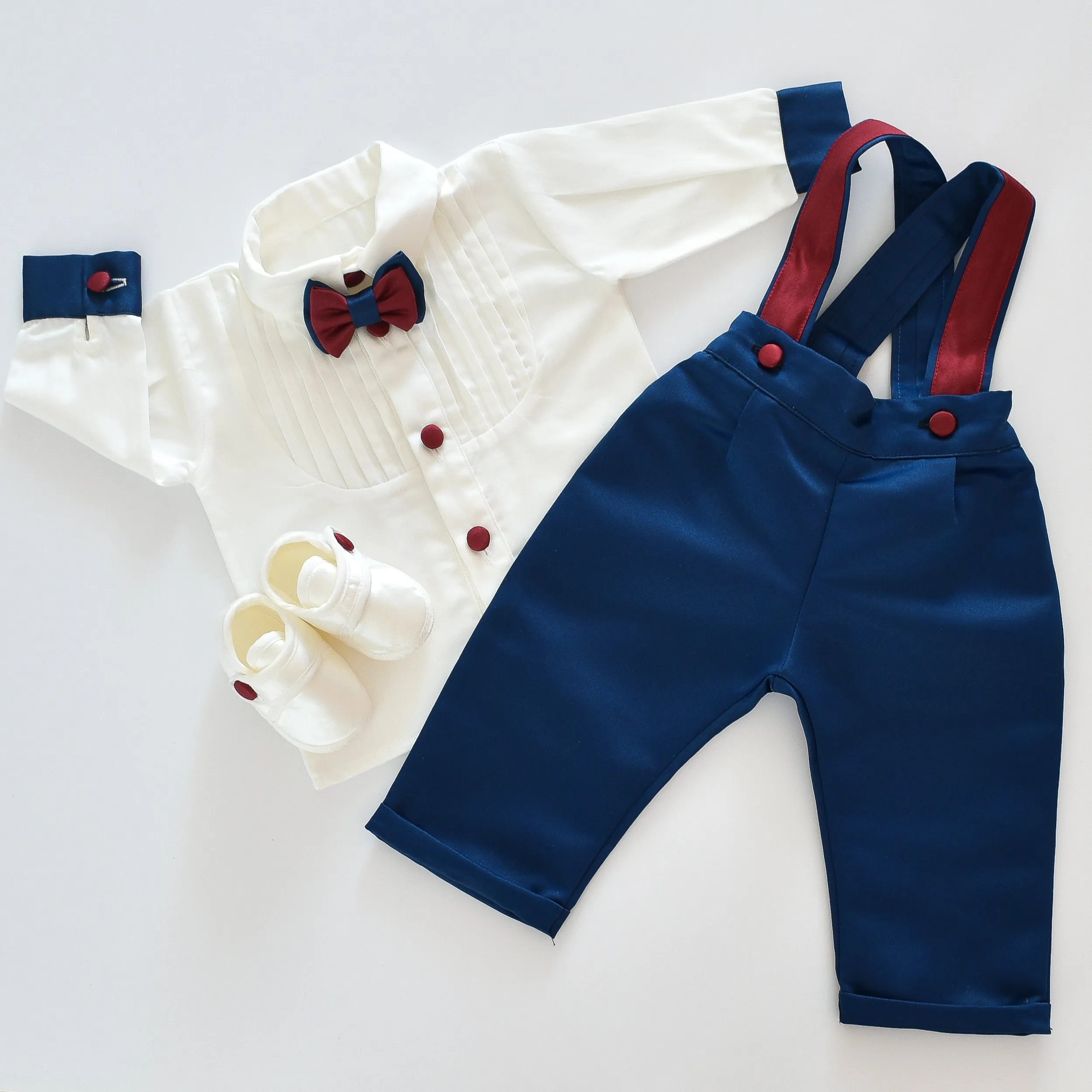 Suspenders Boy Set (Navy Blue)