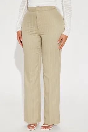 Sweet Salutations Pinstripe Trouser - Sage