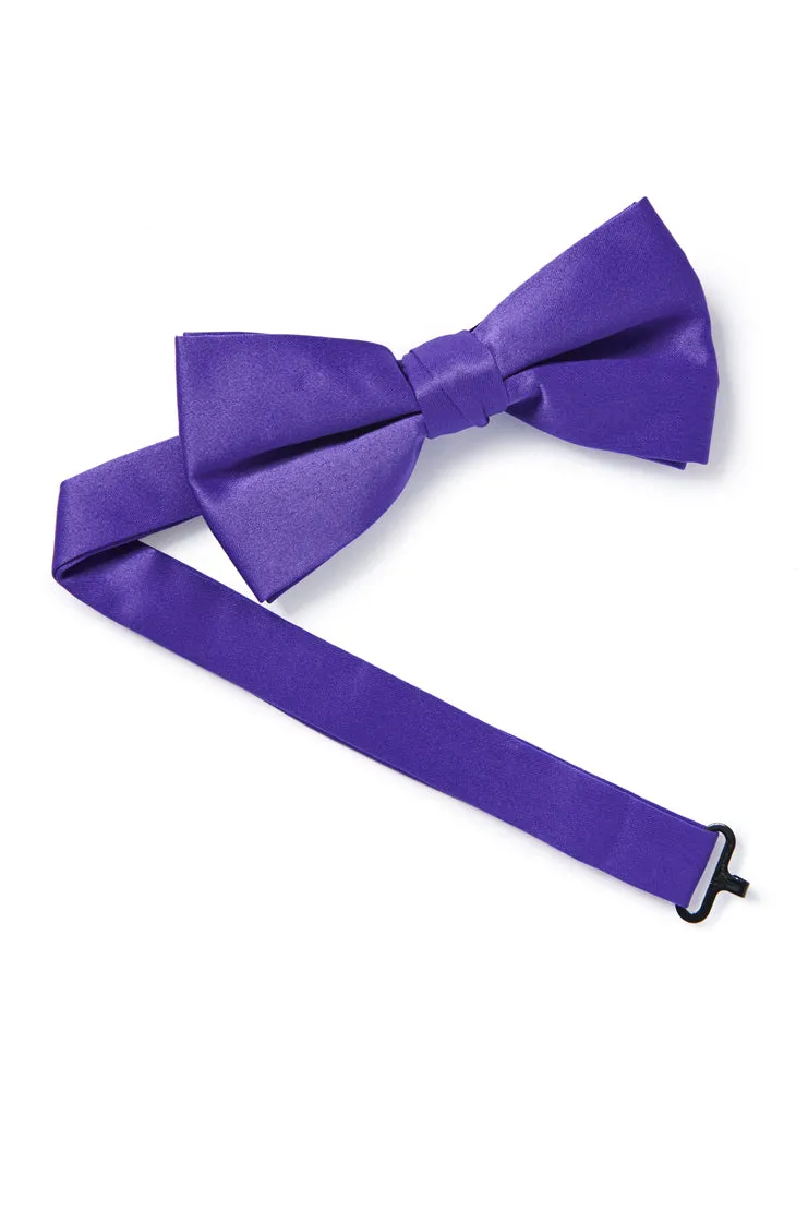 Violet Purple Satin Bow Tie