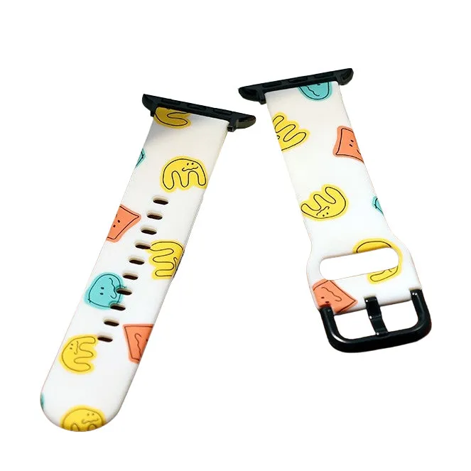 Watches Straps Bands for Apple 38-41mm Galaxy 20mm Cute Characters Prints Soft Silicone Graphic Waterproof Adjustable