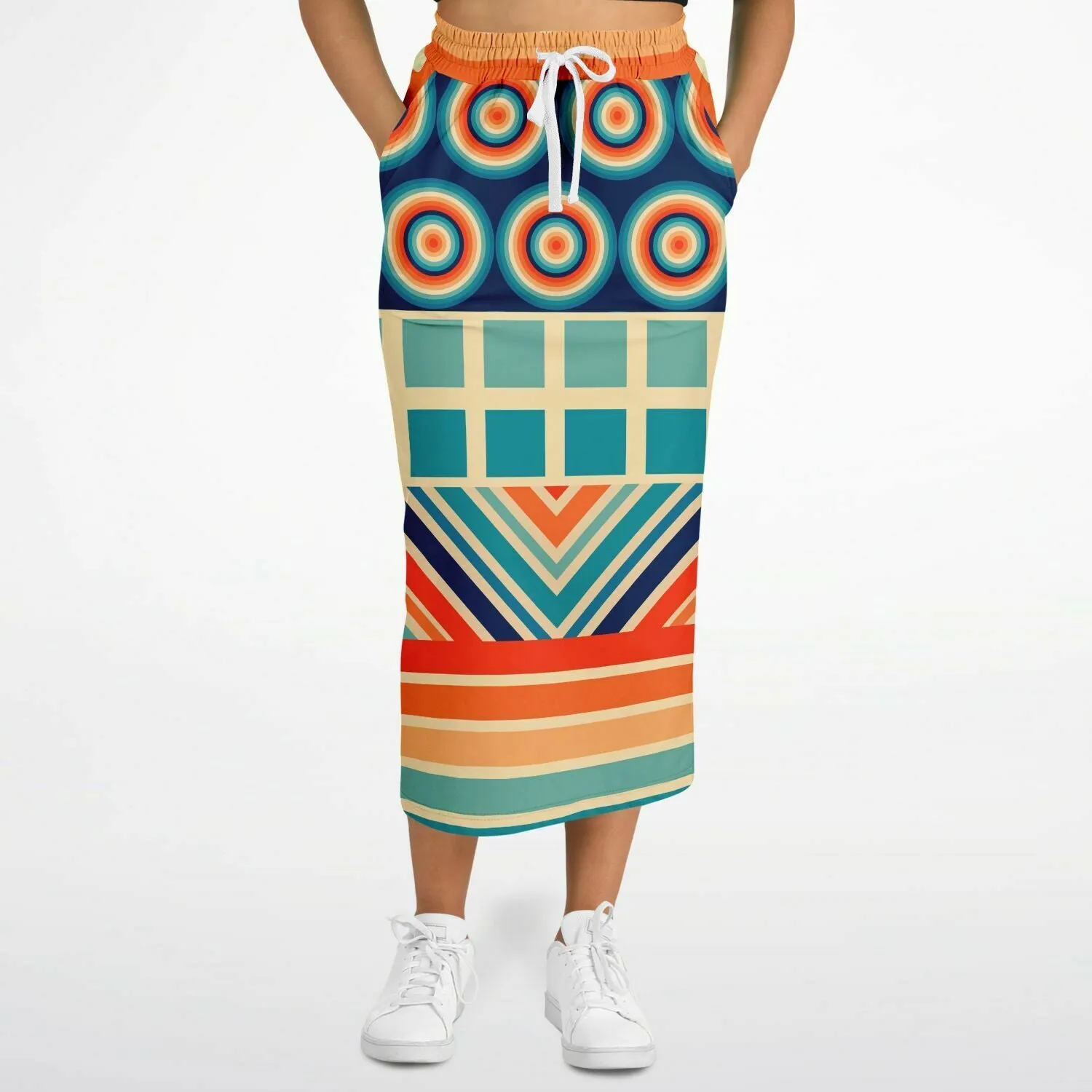 Ziggy Out Retro Eco-Poly Long Pocket Skirt